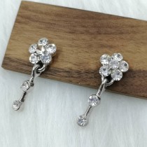 【FUN STYLE SHOP】古董鑽石花朵造型耳環(夾式)