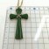 【FUN STYLE SHOP】古董綠色十字架長項鍊