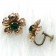 【FUN STYLE SHOP】古董立體花朵綴綠鑽造型耳環(夾式)